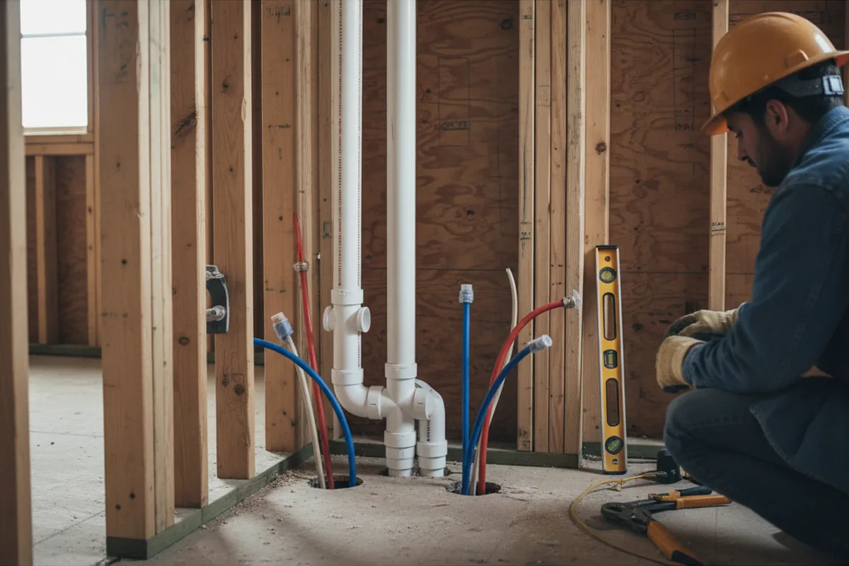 Drain and supply rough-in during Garbage Disposal Repair in Mims